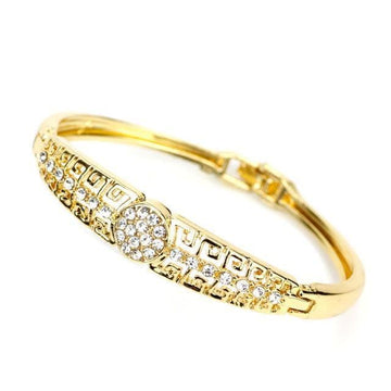 Gold Color Cuff Ethnic Rhinestone Thin Ethnic Style Bangles Bracelets - The Jewellery Supermarket